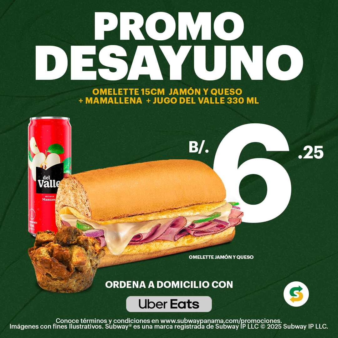 1 OMELETTE 15CM, MAMALLENA Y JUGO DEL VALLE POR $6.25