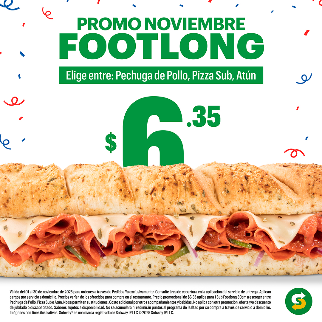 PROMOCION FOOTLONG SOLO EN PEDIDOS YA 